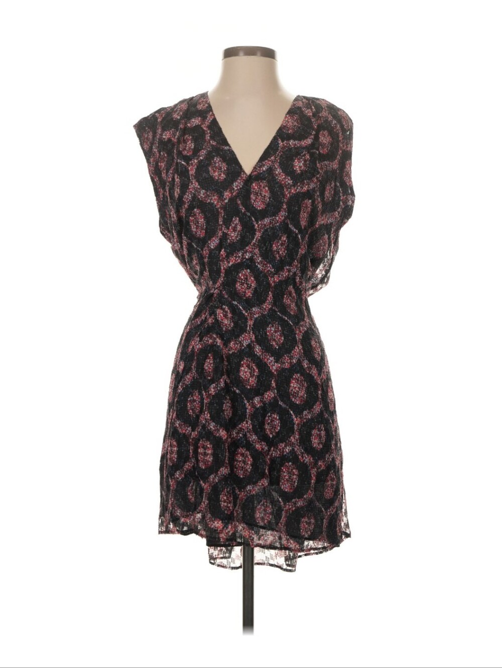 Isabel Marant Black and Pink Printed Mini Dress